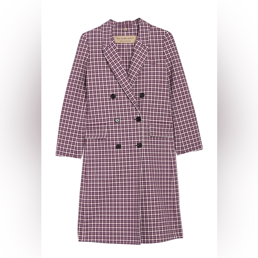 🆕 burberry parwoodul check cotton coat